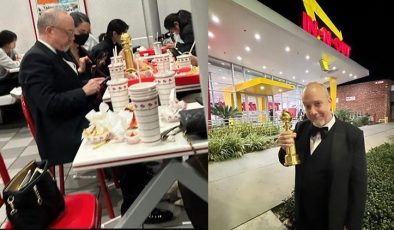 Sosyal medya bu anları konuşuyor… Büyük ödülü kaptı, kutlama için soluğu hamburgercide aldı!