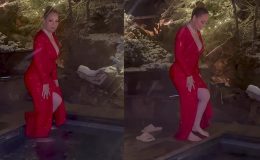 Yeni yıl için giyinip süslendi… Sonra bir anda kendini sulara bıraktı